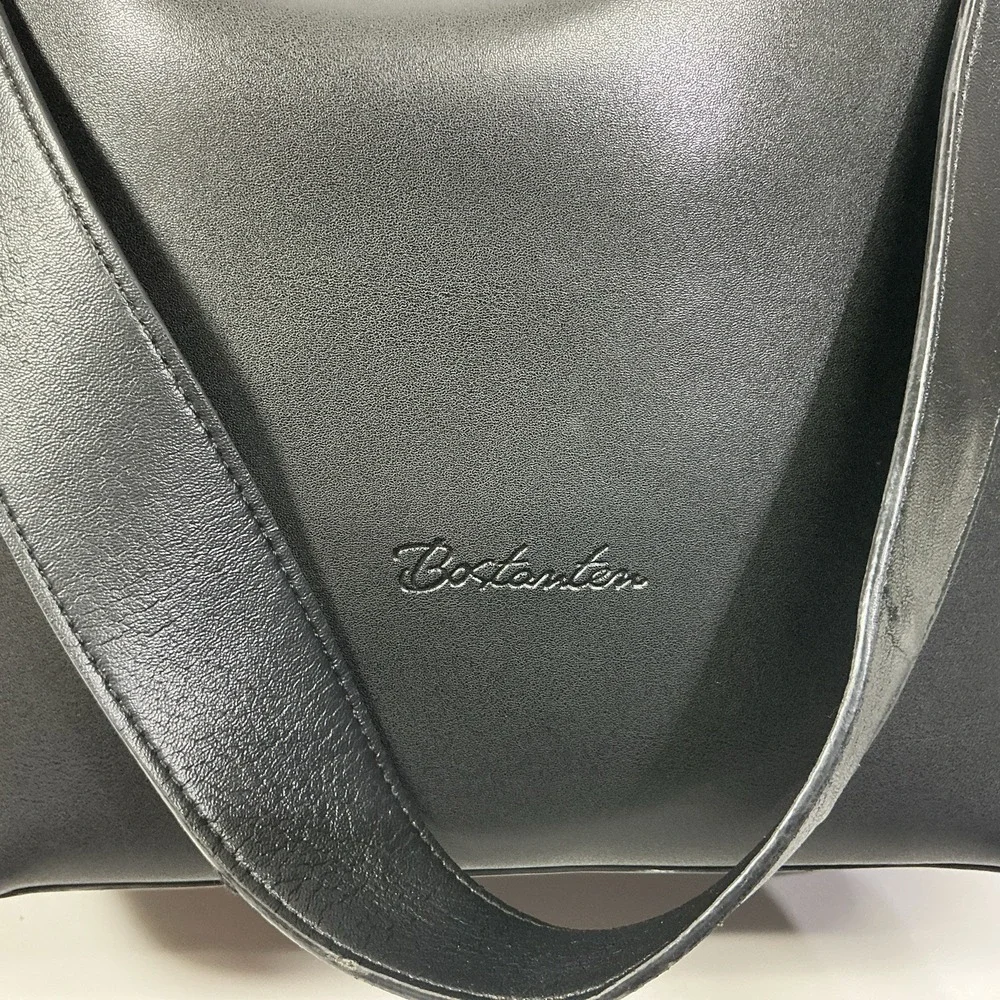 Bostanten Black Leather Shoulder Bag Tote Handbag Designer City Travel